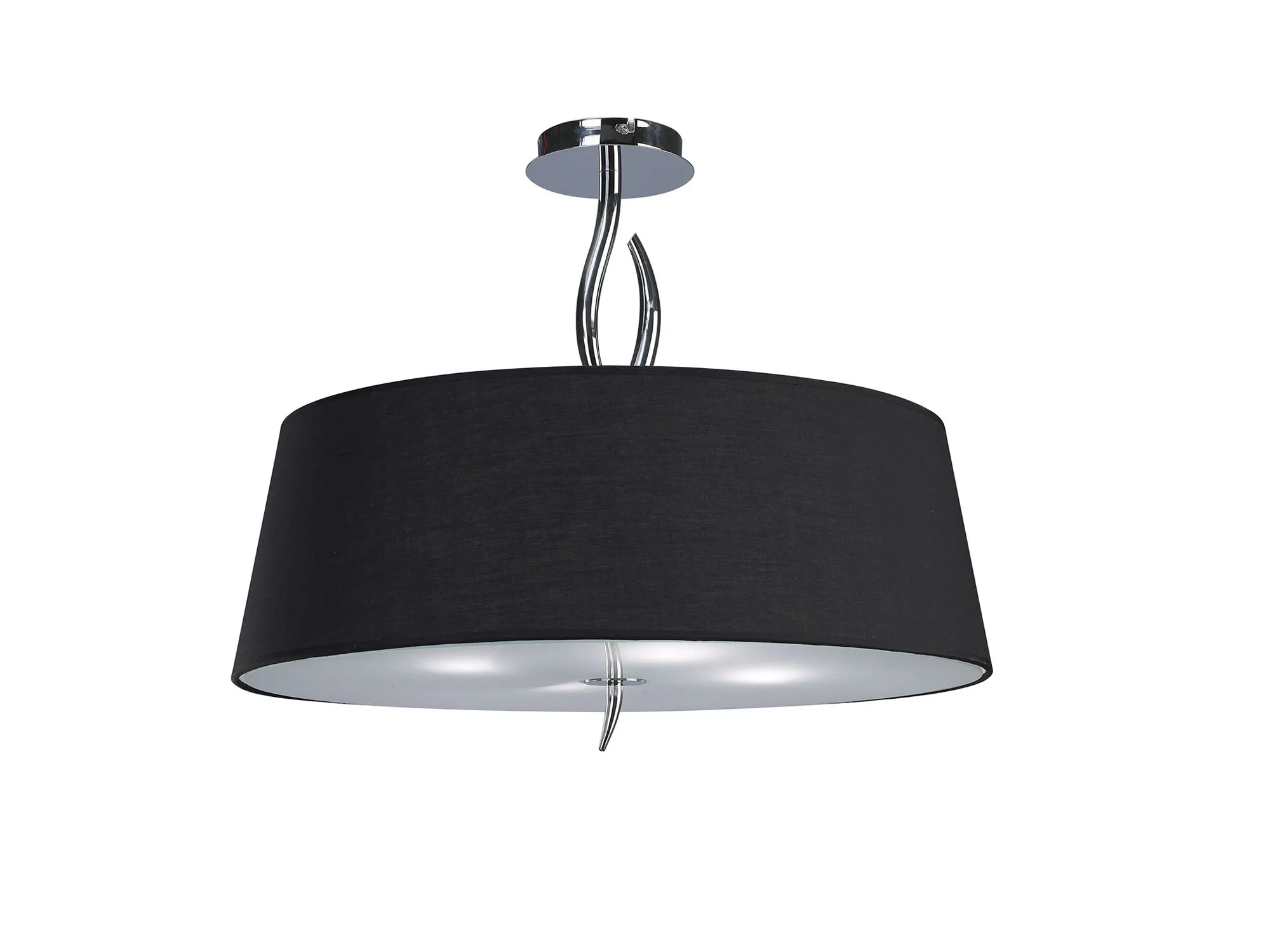 Ninette Polished Chrome-Black Ceiling Lights Mantra Semi Flush Fittings Ninette Polished Chrome-Black Ceiling Lights Mantra Semi Flush Fittings
